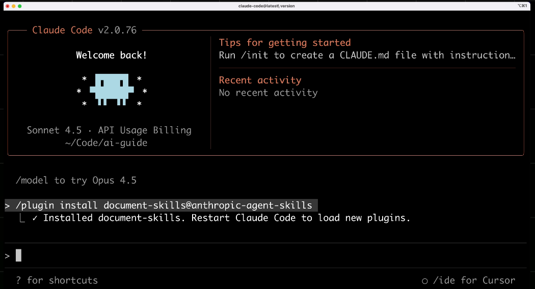 安装document-skills插件