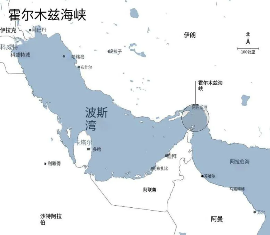 霍尔木兹海峡及周边地区详细地图