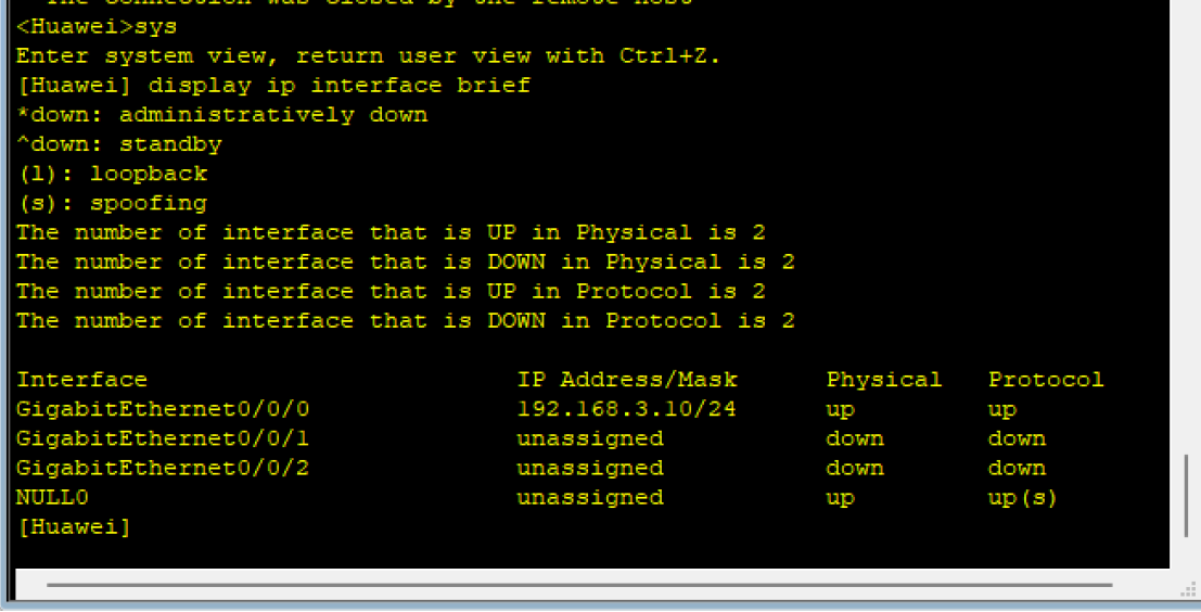 Telnet服务器接口状态