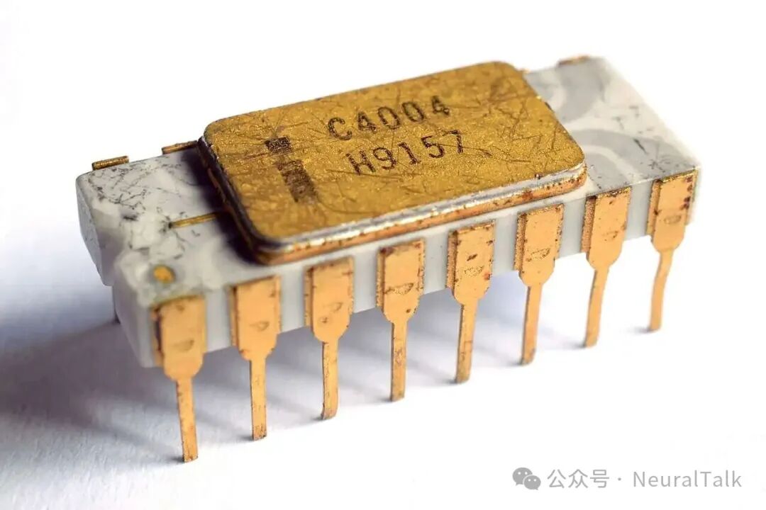 英特尔4004微处理器,1971年推出的首款商用CPU