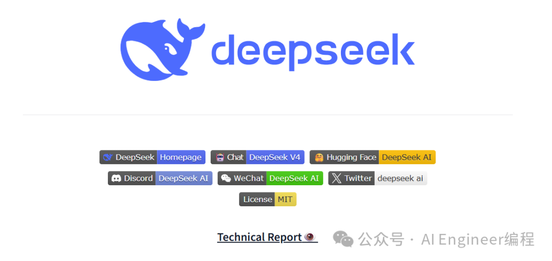 DeepSeek V4 品牌标识与社交入口