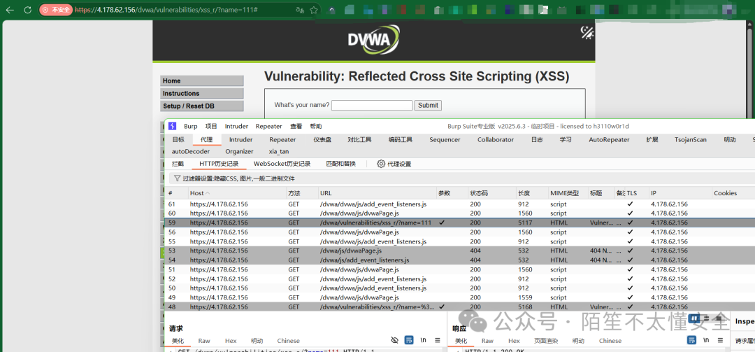 BurpSuite 代理历史记录中的请求
