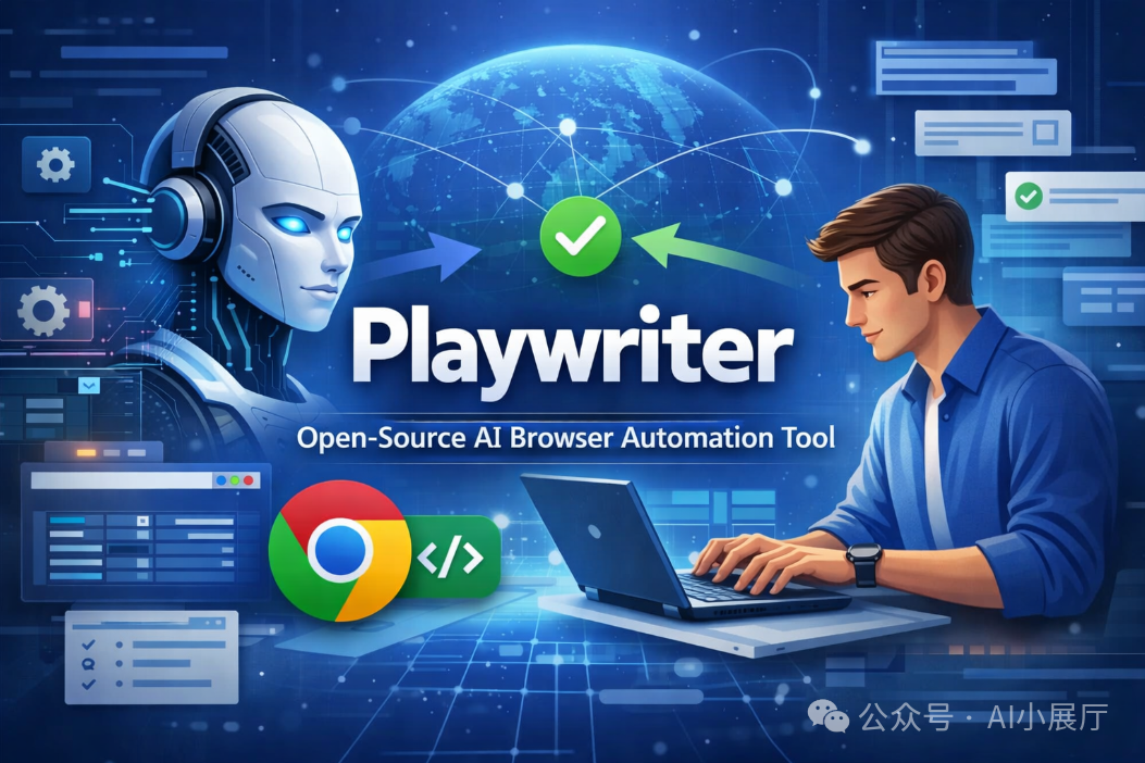 Playwriter开源AI浏览器自动化工具概念图
