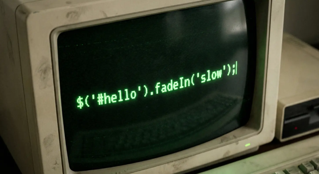 老式电脑屏幕上显示jQuery淡入代码