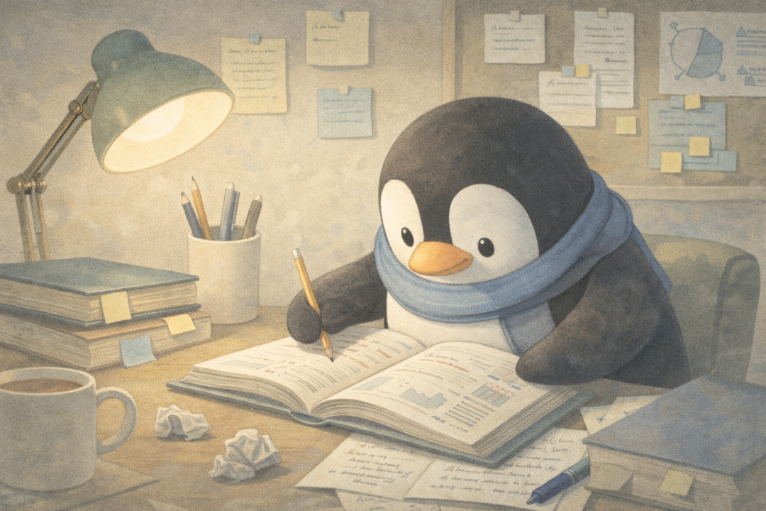 象征AI模型勤奋学习与工作的插画