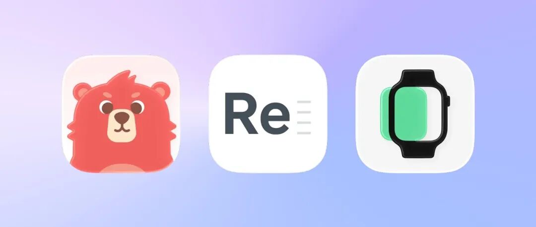 三款应用图标：Fito, Re:card, WatchNice