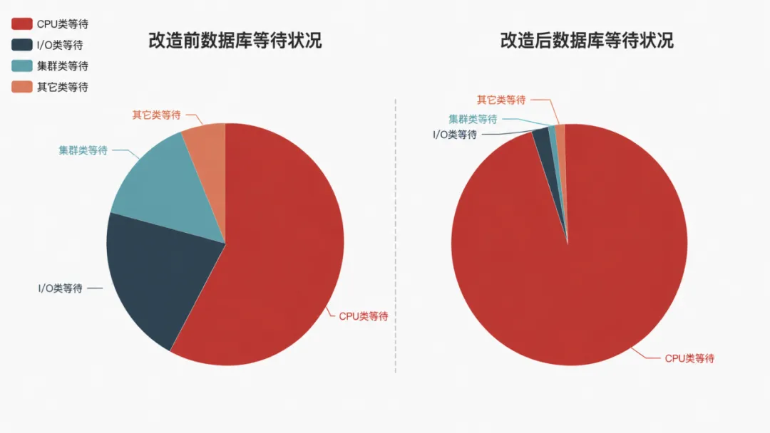 国网新疆电力数据库改造前后等待类型对比图