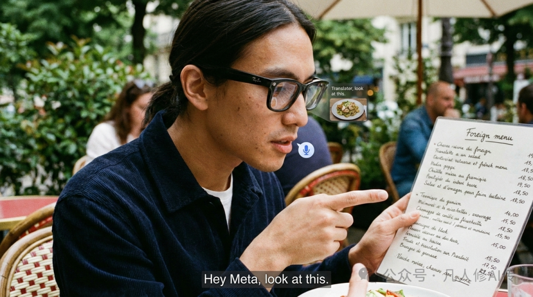 Ray-Ban Meta智能眼镜翻译菜单场景
