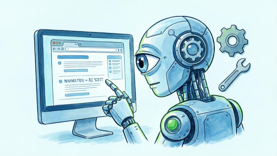 AI机器人进行自动化测试的插画