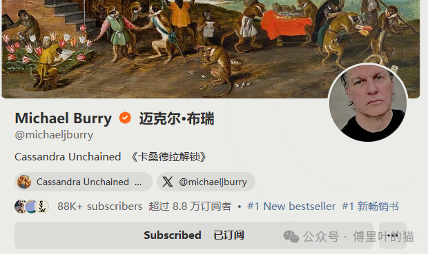 Michael Burry的社交媒体个人主页截图