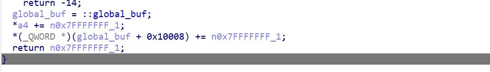dev_write 函数 IDA 伪代码截图，显示向内核缓冲区写数据的逻辑