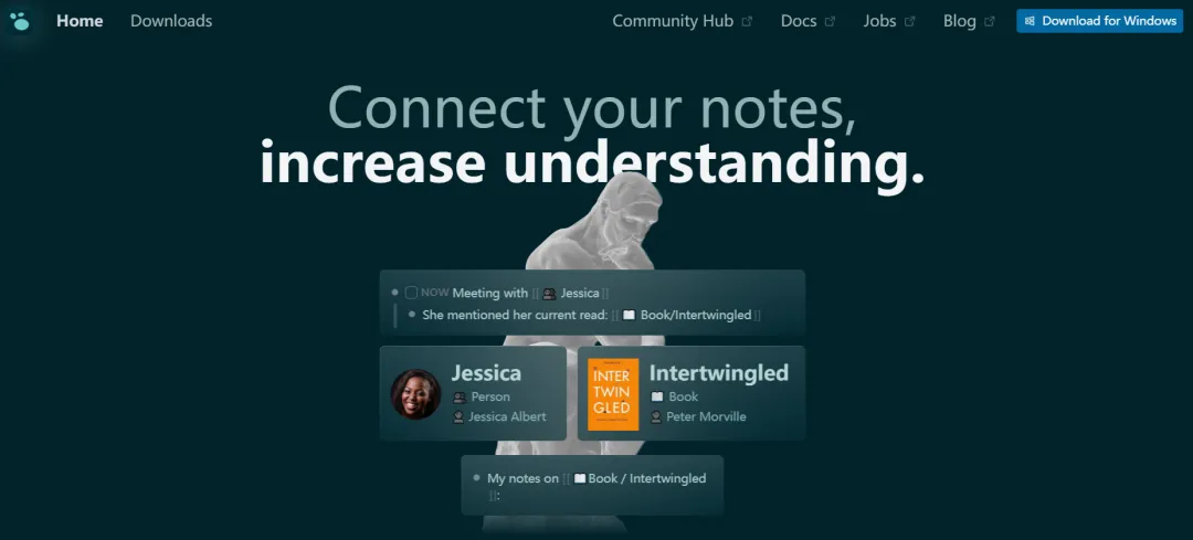 Logseq 笔记关联展示界面