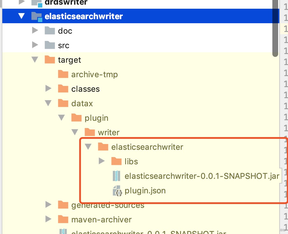elasticsearchwriter 插件编译目录结构