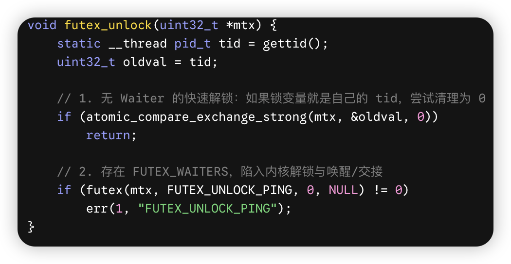 futex_unlock 用户态解锁流程