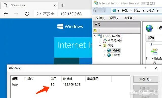 IIS 端口绑定示例