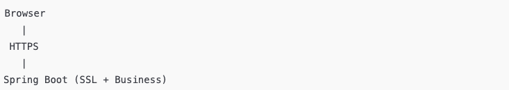 不推荐架构:Browser通过HTTPS直达Spring Boot终止SSL