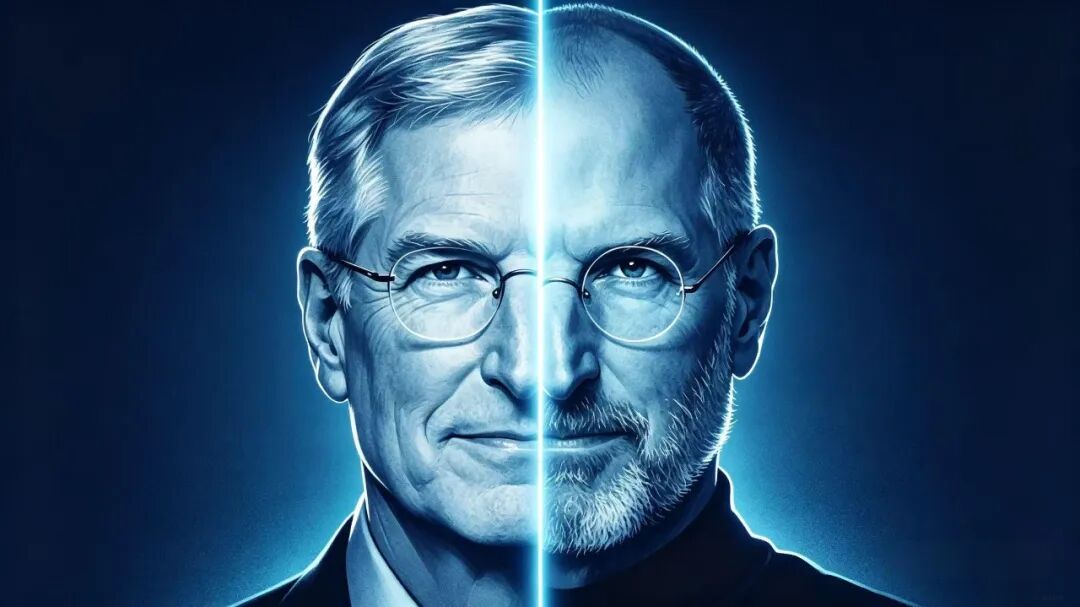 库克与乔布斯面部拼接肖像