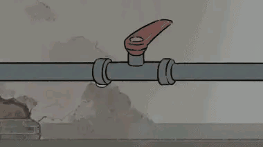 卡通猫修理管道却导致更多地方漏水的动画