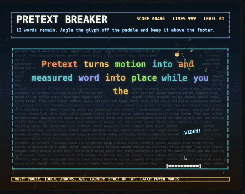 Pretext Breaker 游戏界面截图