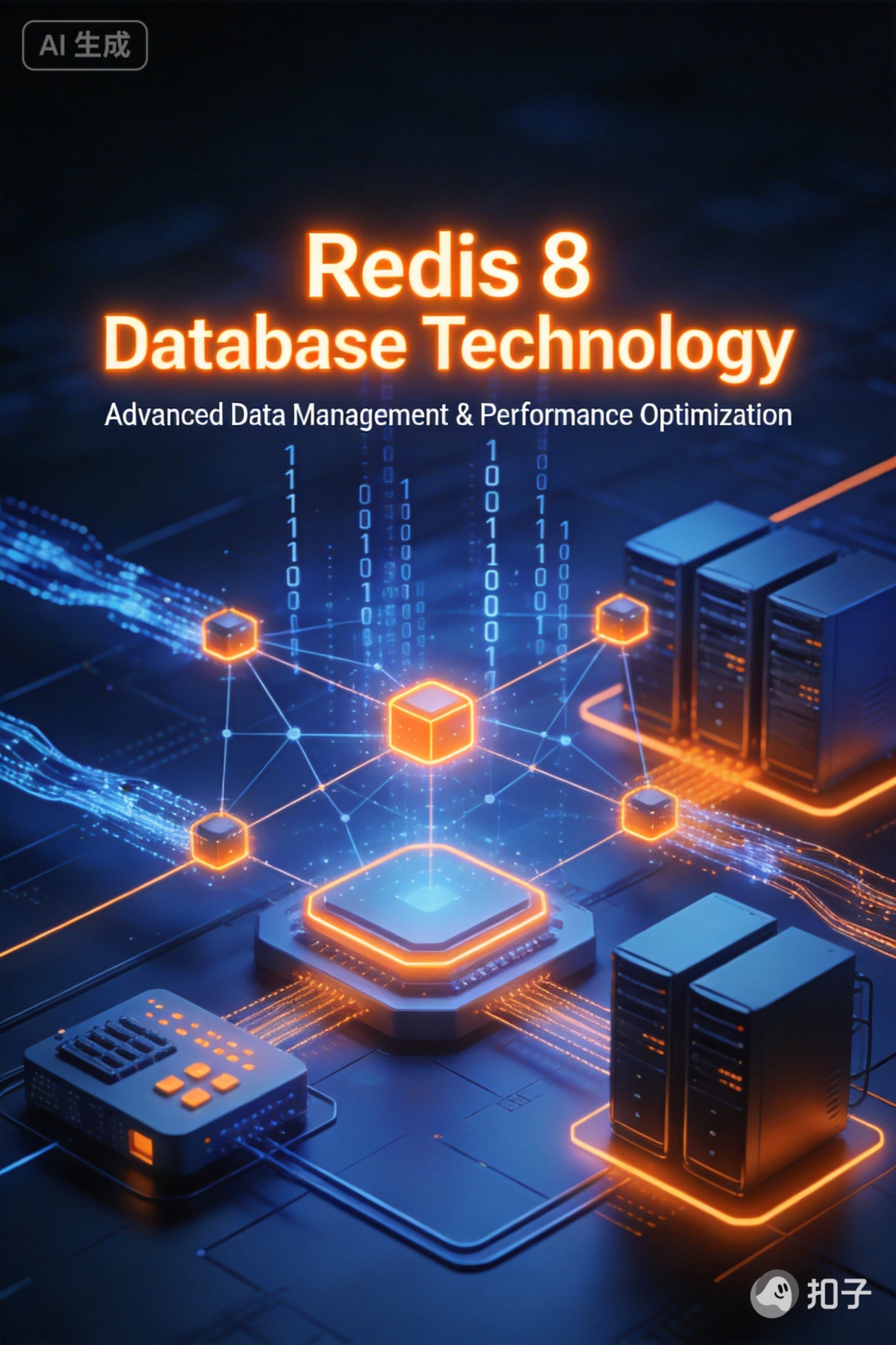 Redis 8技术主题插画