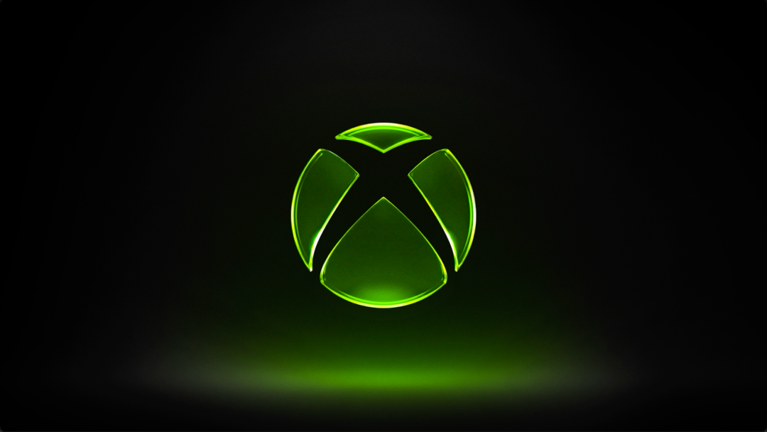 发光的绿色Xbox品牌标志