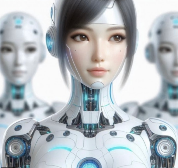 科技感强烈的女性机器人形象