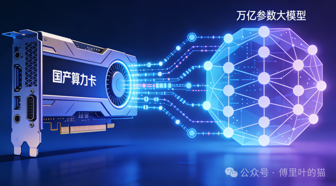 国产算力卡与神经网络架构示意图