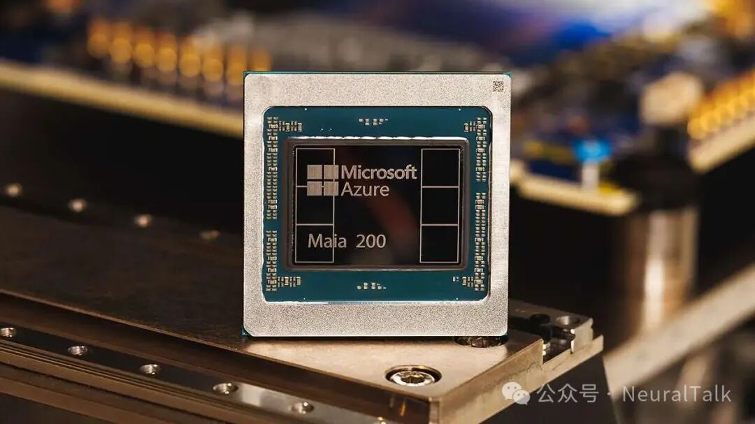 微软 Azure Maia 200 AI 加速器芯片特写