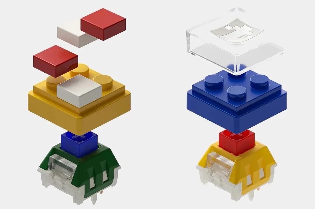 乐高风格键盘按键结构分解图