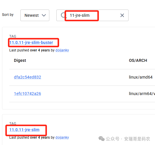 Docker Hub 搜索显示官方缺失的镜像标签
