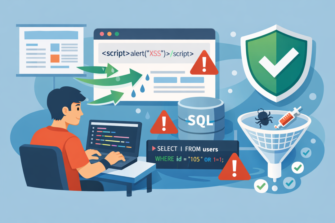 XSS与SQL注入攻击示意图