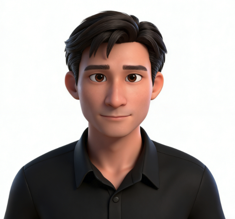 微笑的3D动画男性角色