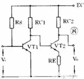 两级直接耦合放大器电路图