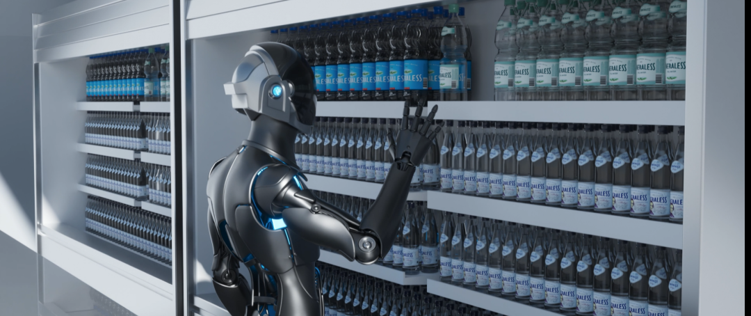 机器人在超市场景取水演示