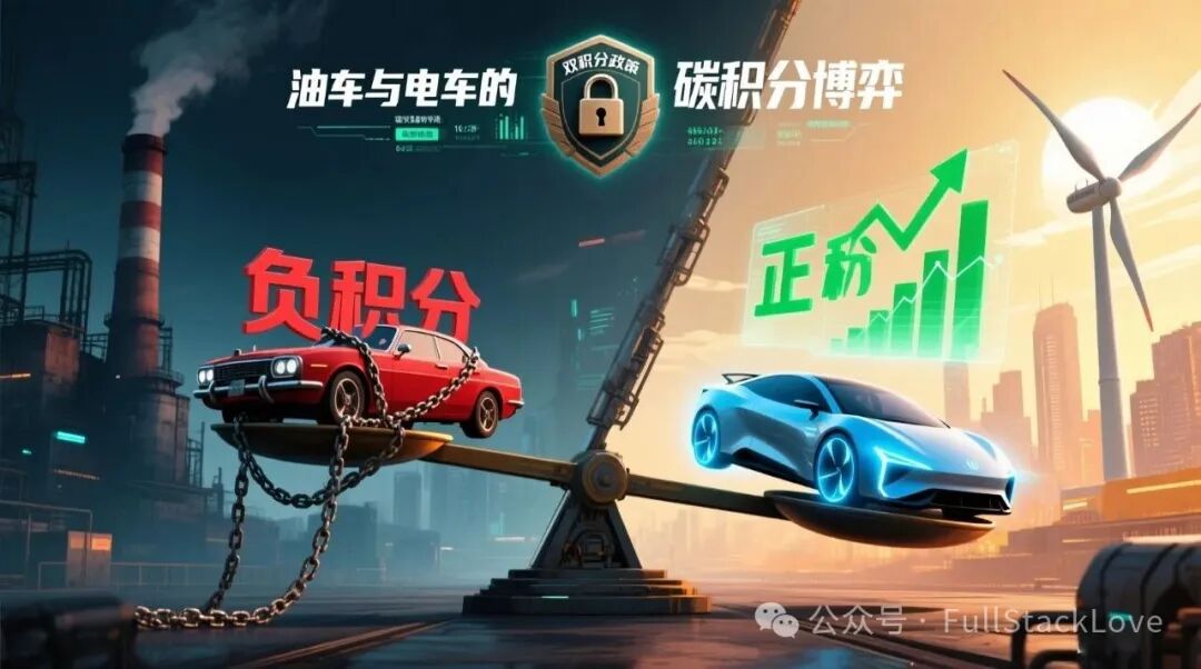 油车与电车碳积分博弈示意图