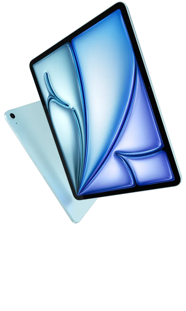 白色平板电脑展示蓝色抽象图案