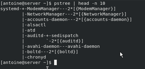 pstree命令查看进程树截图