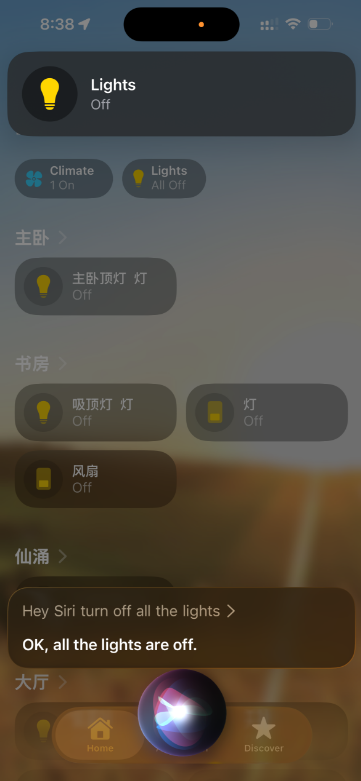 Home Assistant中的设备控制界面