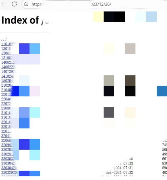 目录遍历列表，包含大量文件与编号
