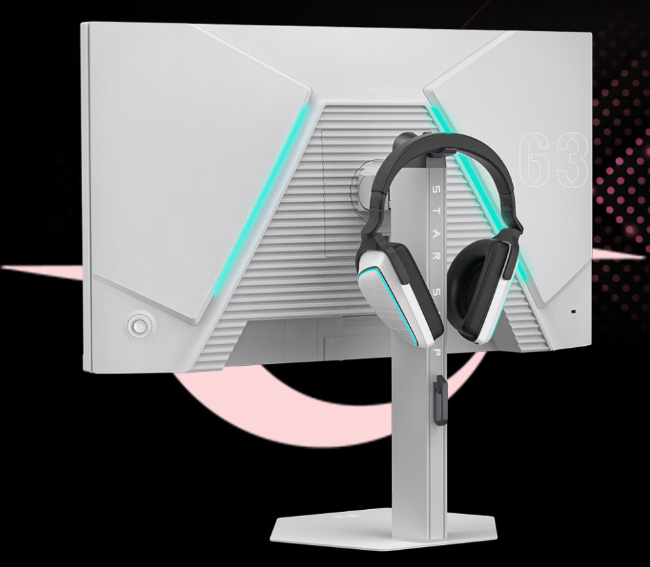 SANC白色显示器背面展示