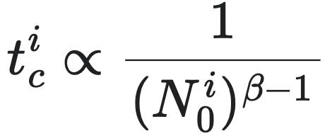 t_c^i ∝ 1/(N_0^i)^β-1