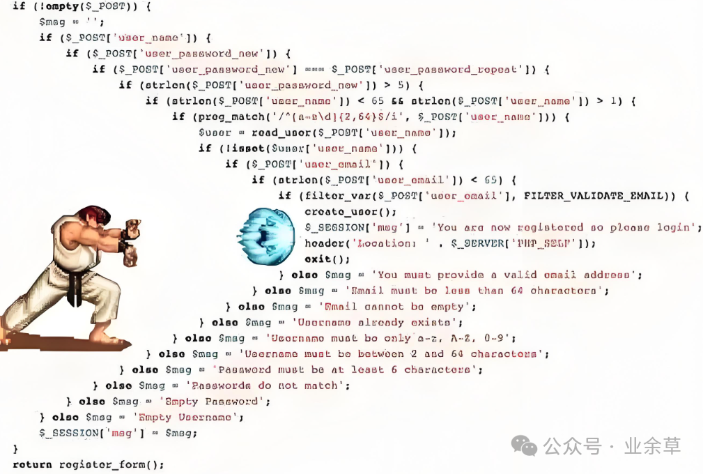 带有卡通角色的 PHP 注册表单验证代码示例