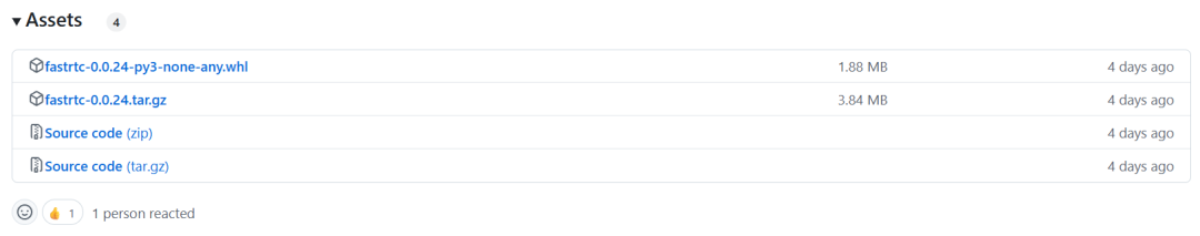 FastRTC 发布文件 Assets 列表