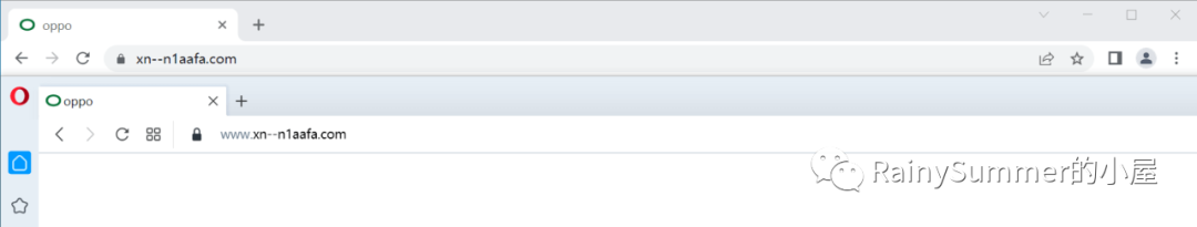 浏览器中访问Punycode编码的钓鱼域名示例