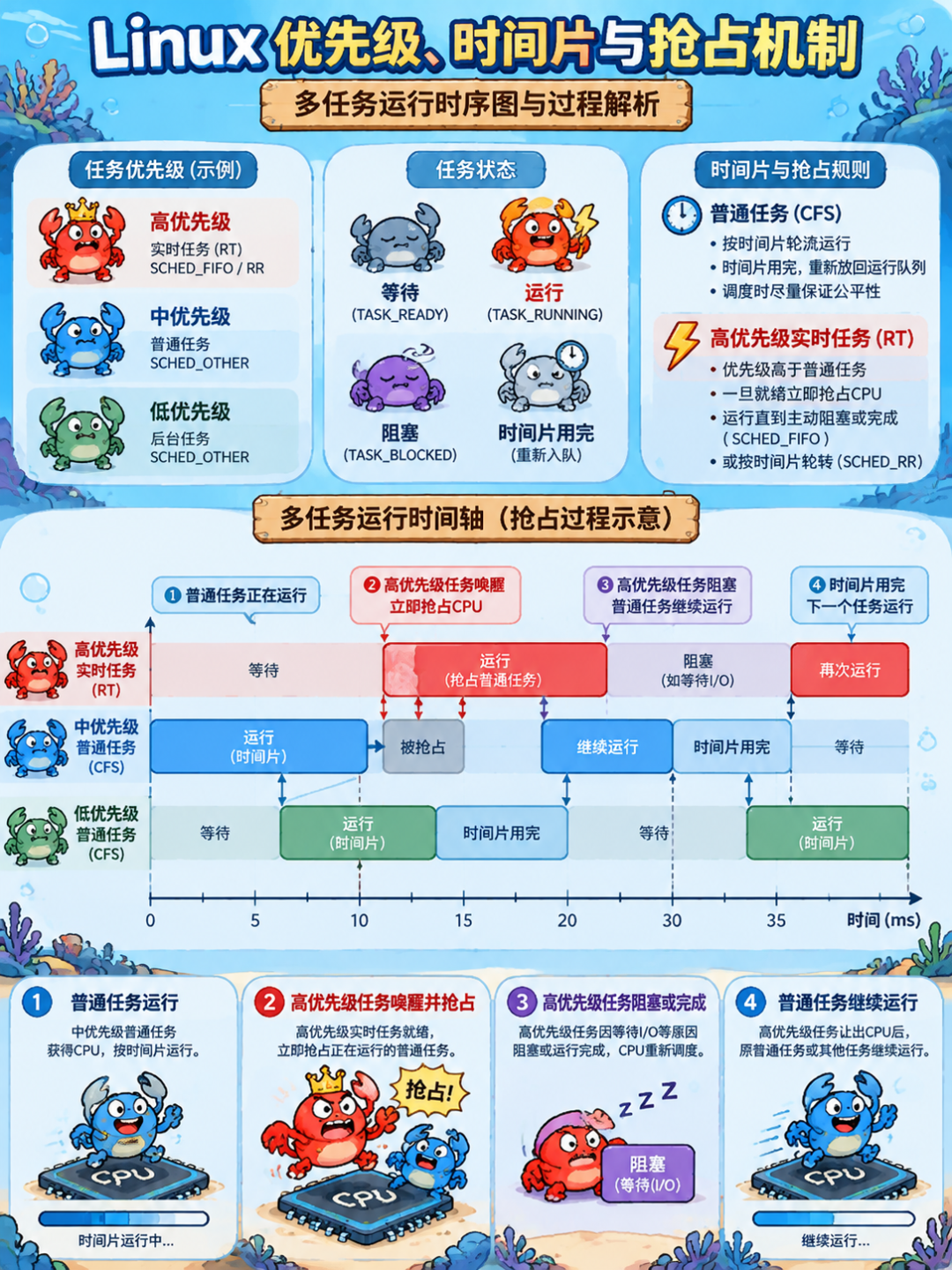 Linux优先级、时间片与抢占机制