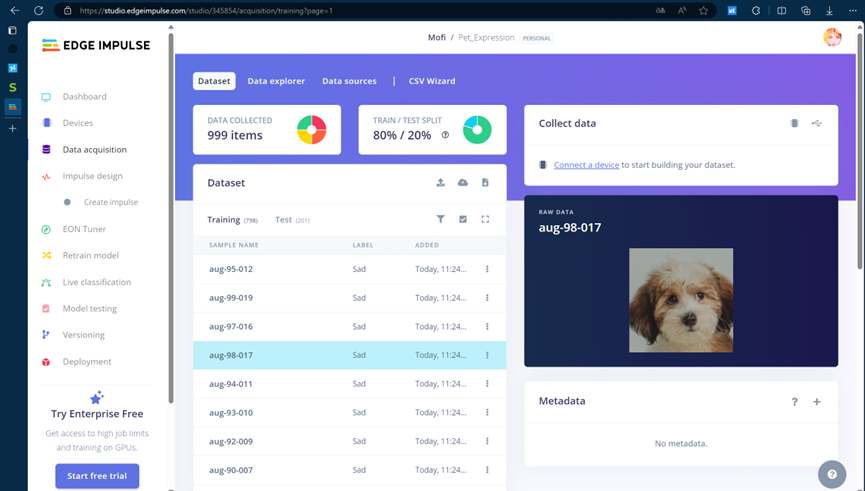 Edge Impulse数据集总览