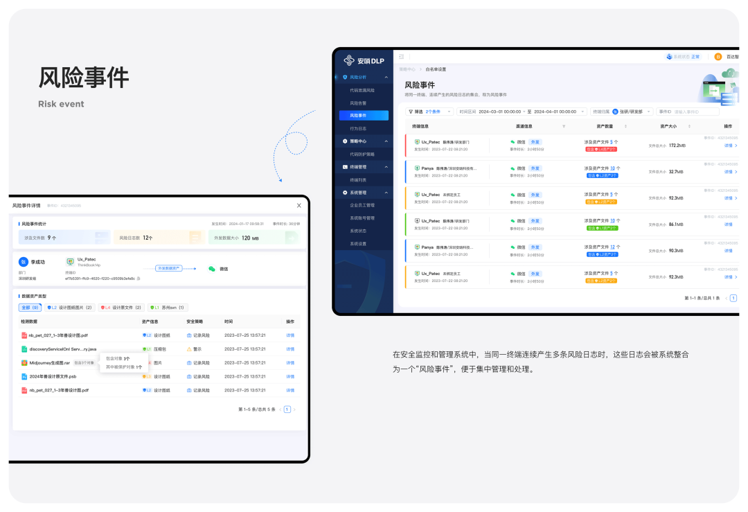 风险事件聚合管理界面