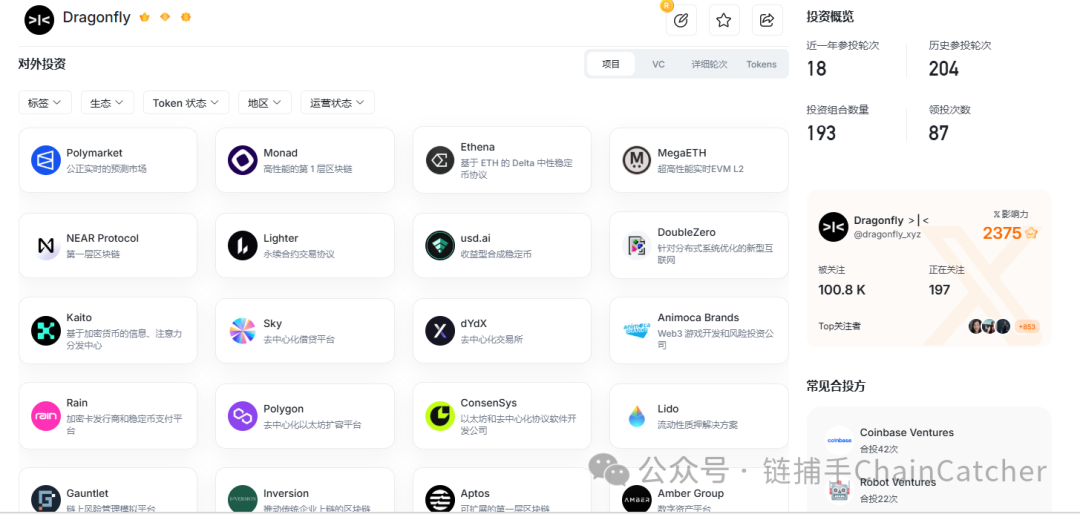 Dragonfly投资组合概览