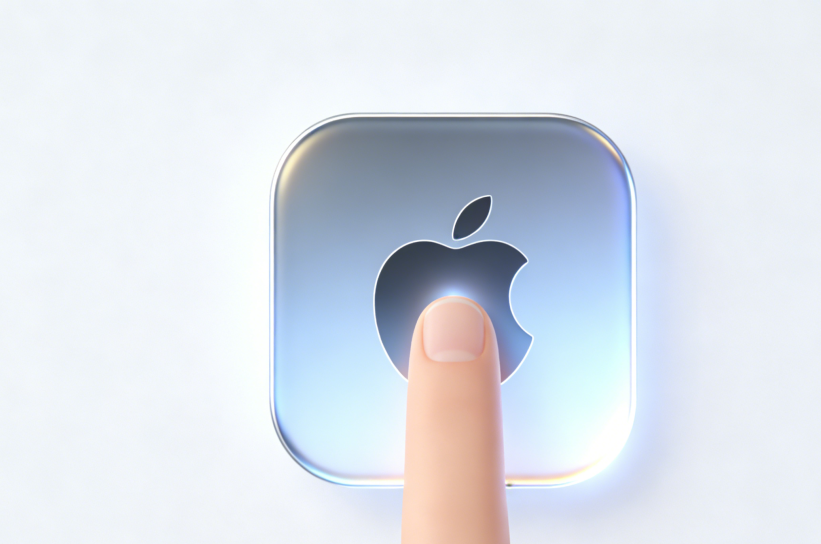 手指按压iOS设备Home键示意图